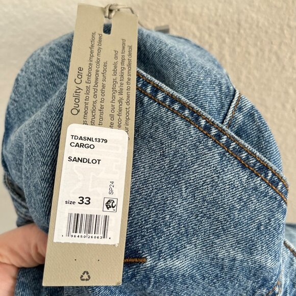 Hudson Womens High-Rise Welt Pocket Wide Leg Cargo jeans Size 33 - Picture 8 of 13